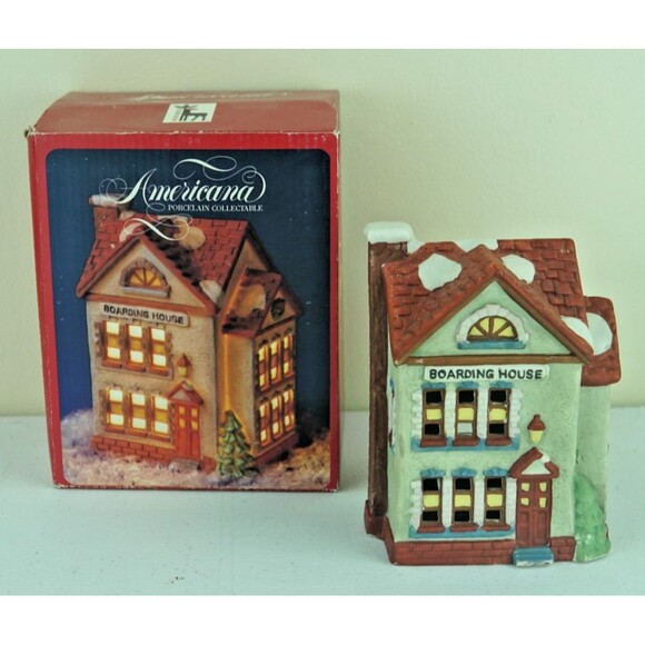 National Rennoc Other - Santa's Best BOARDING HOUSE Ceramic Americana Village 1991 National Rennoc